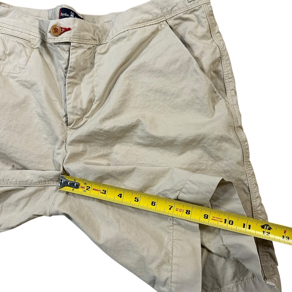 Psycho Bunny Shorts Mens 36 Beige Classic Chino Casual Stretch Summer Golf Logo - Picture 7 of 9
